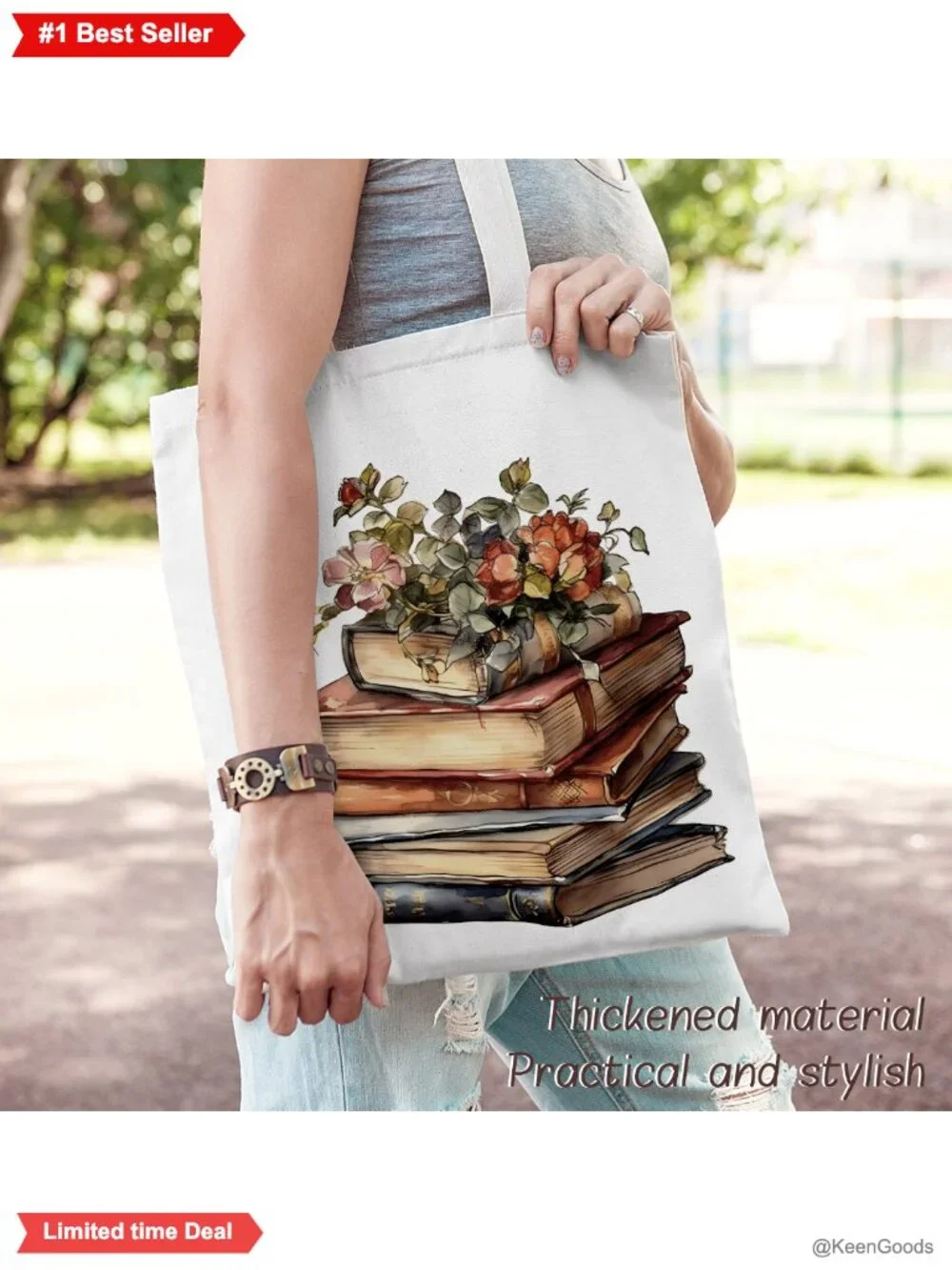 8Pc Canvas Tote Bags Book Lovers Reusable Grocery Bag Set